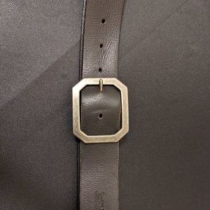 Levi's Black Leather Belt Men's Size 38 Silver Tone Buckle Made in Italy